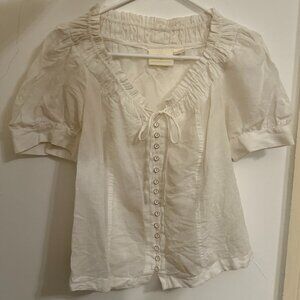 Maeve Cotton Linen Button Blouse